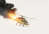 Rescue Chopper Plummets, All Dead! Helicopter on fire with smoke in the sky