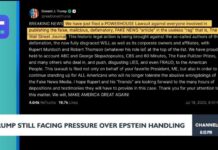 Trump Sues Murdoch and Wall Street Journal for $10 Billion Over Report Tying Him to Epstein Letter